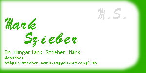 mark szieber business card